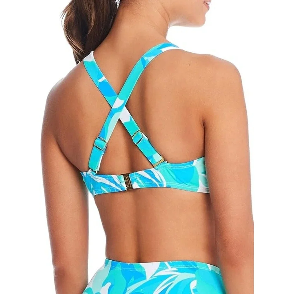 Bleu‎ by Rod Beattie Women's Twist Front Bikini Top Multi Color Size 40D